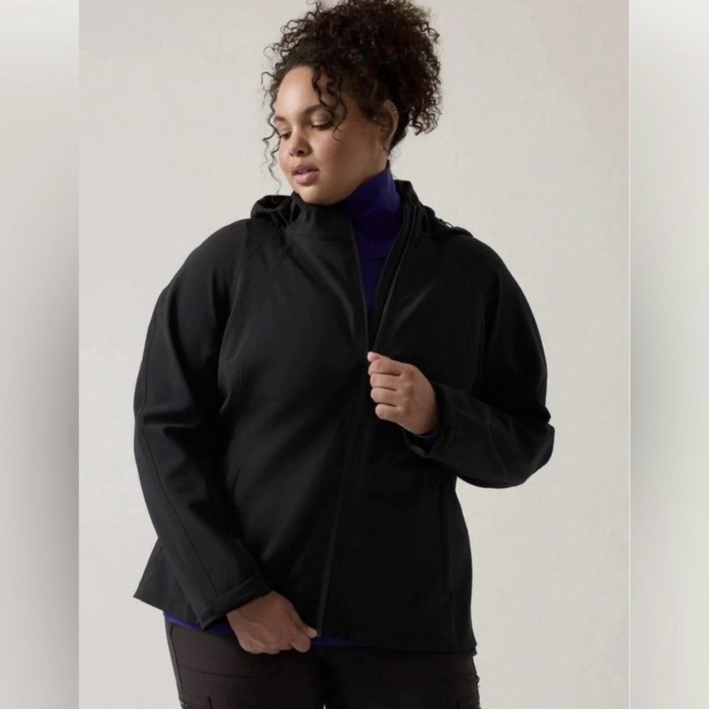 Athleta Glacier Softshell Jacket NEW with tags Size 3X Black Hooded